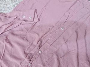 Chic Pink Oversized Collared Shirt