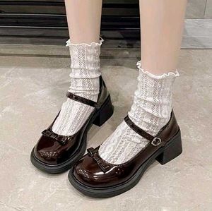 Chic Brown Mary Jane Heels with Bow Detail