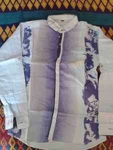 Men's Blue Washed Denim Shirt