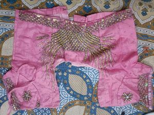 Heavy Work Blouse &amp; Shimmer Peticot In Pink