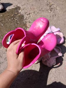 CROCS Cute Pink🎀 Rain Boots