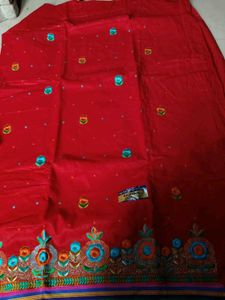 Red Embroidered unstitched  Dress Material ♥️🍒