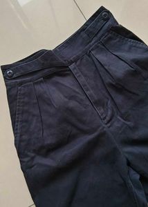korean Dark Wash Pleated Trousers