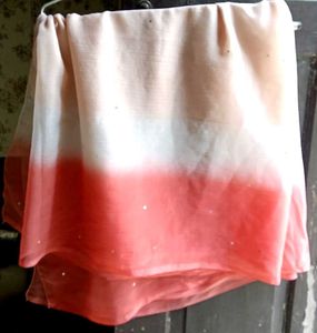 Pink Dupatta with Gold Border