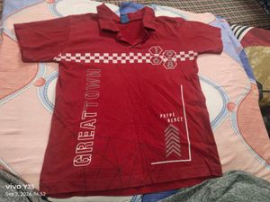 boys  Red Graphic Polo T-Shirt