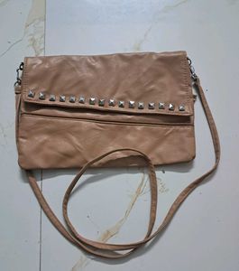 Studded Faux Leather Crossbody Bag