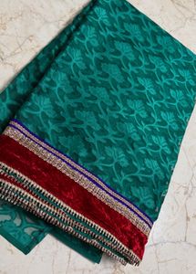 Exquisite Teal Saree with Embellished Border