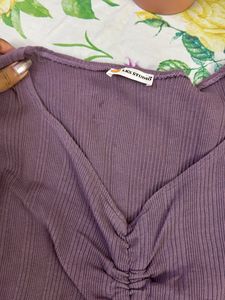 Stylish Ruched Puff Sleeve Top