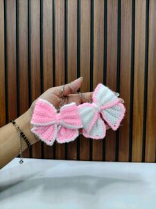 Handmade Crochet Bow Keychains (Set of 2)