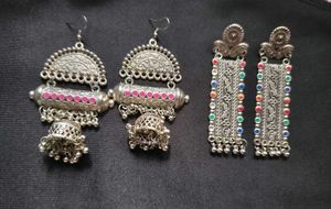 2 set of Oxidized Jhumka Earrings✨♥️