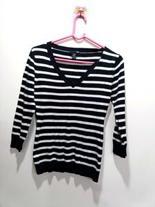Original H@M Black And White Streps Sweater