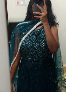 Embroidered Teal Lehenga Choli