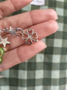 Cute Green Clover lucky Charm Keychain / keycharm