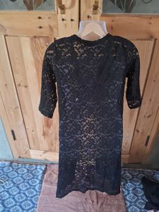 Elegant Black Lace Long Jacket/Cardigan