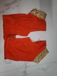 Elegant Orange Embroidered Saree