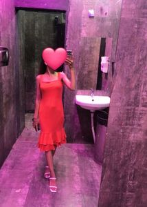 Coral Ruffle Hem Dress