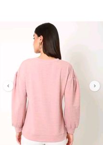 Pink Textured Long Sleeve Top XXL
