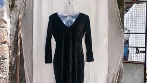 I. Black Velvet Lace Maxi Dress