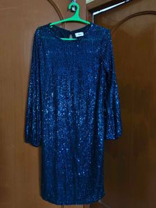 KAZO- Colourshifting Blue Sequin Dress