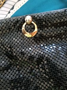 Sparkly Black Mesh Evening Clutch