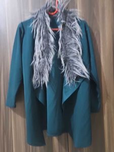 Stylish Teal Waterfall Jacket