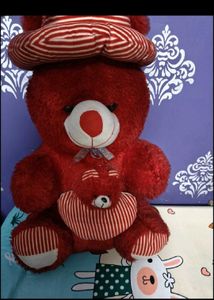 Giant Red Teddy Bear with Heart