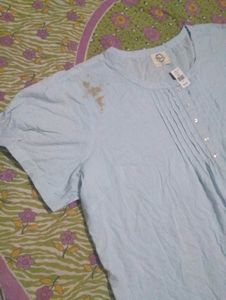 Light Blue Puff Sleeve Top