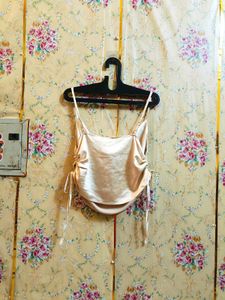 🇳🇿💫🎀Satin Cowl Neck Tie Strap Tank Top