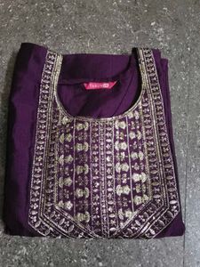 Embroidered Purple Kurti