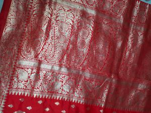 Red Pure Katan Silk Banarasi Saree