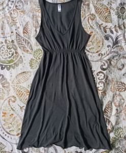 Grey V-neck High Waist Mini Dress