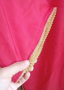 Elegant Red Kurta palazzo set with Gold Trim