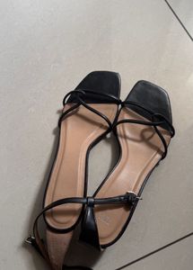 Zara Black Strappy heel  Sandals