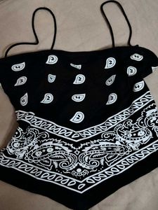 Bandana Print Crop Top