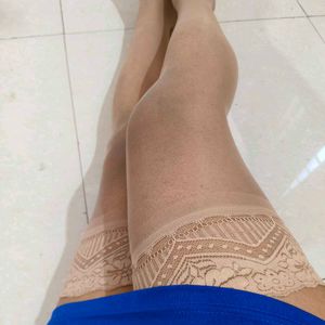 free size thigh  high nude stockings