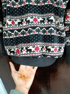 Festive Reindeer Print Hoodie