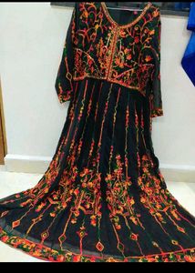 Beautiful Black Embroidered Ethnic Gown