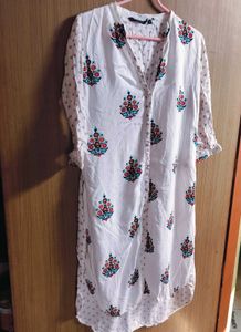 Melange White Kurta with Diamond Print