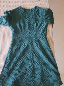 Stylish Teal Textured Midi Dress