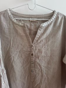 Diza / Westside - Elegant Taupe Cotton Kurta