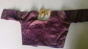 Purple Brocade Silk Blouse for casual wear