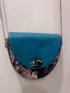 Chic Floral & Teal Crossbody Bag