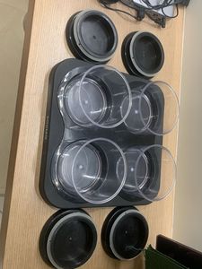 Set of 4 Black Stackable Containers