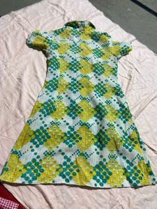 Retro Print Shirt Dress