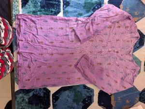 Lavender Embroidered Kurta Set