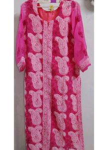 Pink Chikankari Kurta