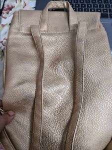 Stylish Gold Textured Backpack