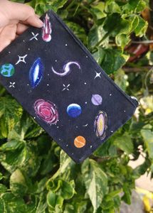 Hand-Painted Celestial Pouch