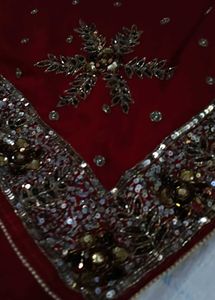 Beautiful dark red saree