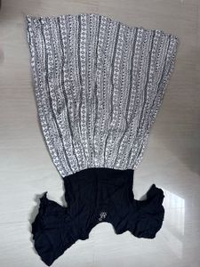 Boho Black &amp; White Printed Flared Maxi Dress (Ruff